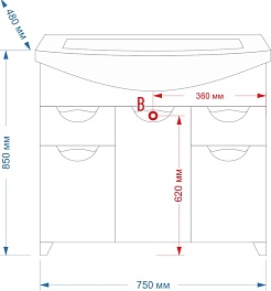 Misty Тумба под раковину Орхидея 75 белая – фотография-4