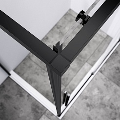 Vincea Душевой уголок Slim-N 110x80 VSR-4SN8011CLB профиль черный стекло прозрачное – фотография-4