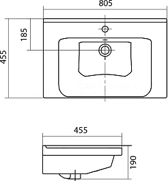 Equil Тумба с раковиной Lago 80 2 ящика напольная белая/дерево – фотография-5