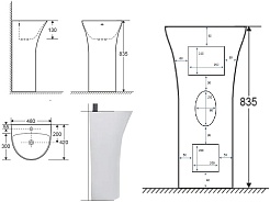Ceruttispa Раковина напольная Simona 48 CT7832 белая – фотография-6