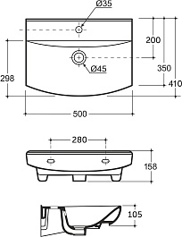 Misty Тумба с раковиной Сканди 50 подвесная белая/дуб крафт золотой/антрацит – фотография-12