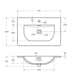 BelBagno Тумба с раковиной Uno 70 подвесная Голубой матовый с раковиной BB-8099-70 – фотография-3