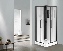 Esbano Душевая кабина ESM-100CKR 100x100 профиль чёрный – фотография-4