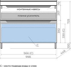 Style Line Тумба с кварцевой раковиной антрацит Остин 100 графит – фотография-3