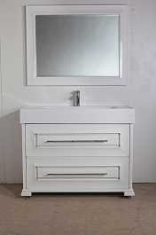 Водолей Мебель для ванной "Риккардо 80" с ящиками, серебро – фотография-1