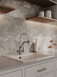 Teymi Мойка кухонная Lori Maxi 60 кварцевая бежевая матовая – фотография-8