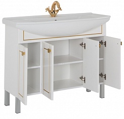 Aquanet Мебель для ванной "Честер 105" белый/золото – фотография-8