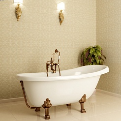 Фэма Слив-перелив для отдельностоящих ванн бронза – фотография-2