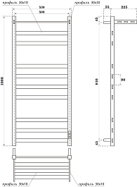 Point Полотенцесушитель электрический Меркурий П9 500x1000 PN83850PGR с полкой графит – фотография-4