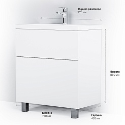 Am.Pm Тумба под раковину Gem 75 белый глянец – фотография-8