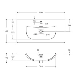 BelBagno Тумба с раковиной Uno mini 80 подвесная Бежевый матовый с раковиной BB-8099-3-80 – фотография-3