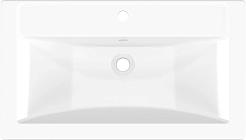 Бриклаер Тумба с раковиной Берлин 80 оникс серый с белой ручкой – фотография-10