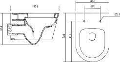 Aquatek Унитаз подвесной Оберон AQ1363W-00 – фотография-2