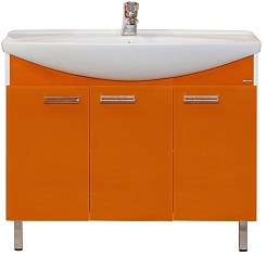 Misty Тумба с раковиной Джулия 105 прямая оранжевая – фотография-1