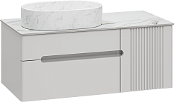 Brevita Тумба с раковиной Pallisandro 100 L подвесная серая матовая – фотография-4