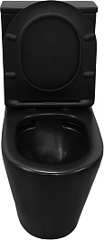 Azario Унитаз-компакт Black Queen AZ-8380 безободковый с бачком с сиденьем микролифт черный матовый – фотография-8