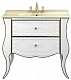 Misty Мебель для ванной "Анжелика 100" белая сусальное золото – фотография-6
