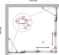 BelBagno Душевой уголок Luce 105/100 LUCE-AH-22-105/100-C-Crпрофиль хром стекло прозрачное – фотография-5