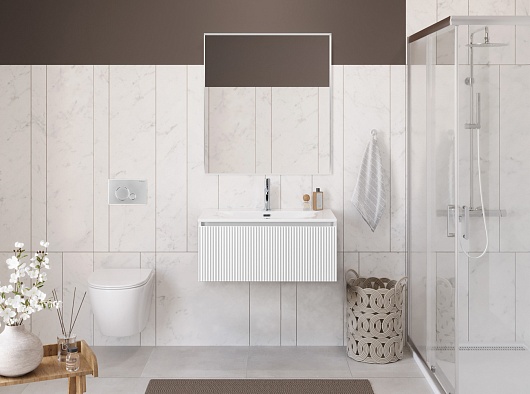 BelBagno Тумба под раковину Uno 80 подвесная Bianco Opaco – фотография-12