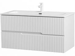 Cezares Тумба под раковину Duet-N 100 подвесная ясень белый софт – фотография-1