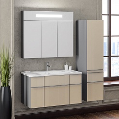  Мебель для ванной Кристалл 90 титан/бежевый – фотография-5