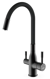 Frap Смеситель для кухни H69 F4396-6 черный – фотография-1