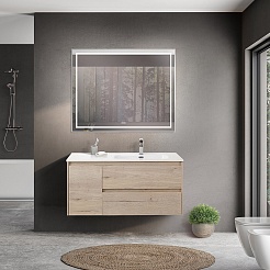 BelBagno Тумба под раковину Kraft 100 R подвесная Rovere Galifax Bianco – фотография-10