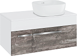 Runo Тумба с раковиной Вудлайн 85 Bella железный камень/белая