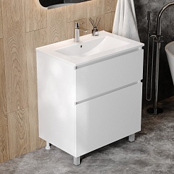 Teymi Тумба с раковиной Laina 70 белая матовая – фотография-2