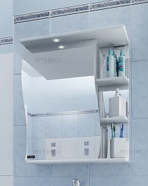 СанТа Мебель для ванной Грация Волна 60 L свет, с ящиками – фотография-2