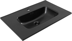 Aquanet Тумба с черной раковиной Алвита New 70 Flat подвесная дуб веллингтон табак – фотография-8