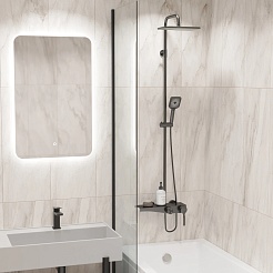 Mixline Душевая стойка 554233 вороненая сталь – фотография-2