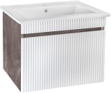 Runo Тумба с раковиной Модена 75 подвесная белая/железный камень