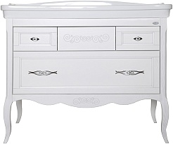 ASB-Woodline Тумба под раковину Модерн 105 белый (Патина серебро) – фотография-1