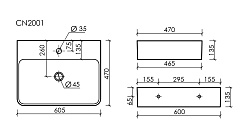 Ceramicanova Мебельная раковина Aura 60/47 CN2001 белая – фотография-5