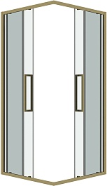 Grossman  Душевой уголок Cosmo 100x100x195 профиль золото сатин стекло прозрачное – фотография-2