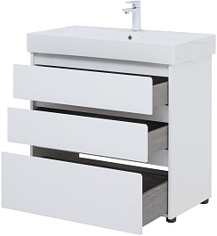 Aquanet Тумба под раковину Nova Lite 85 белая глянцевая – фотография-8