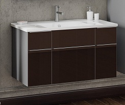  Мебель для ванной Кристалл 90 титан/коричневый – фотография-5