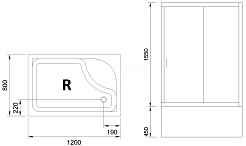 Royal Bath Душевой уголок 120/80 BP RB 8120BP-T-R с поддоном – фотография-4