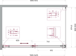 BelBagno Душевой уголок Soft Close-1 SOFT_CLOSE-1-AH-1-140/90-C-GM 140x90 профиль оружейная сталь стекло прозрачное – фотография-11