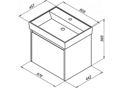 Aquanet Тумба с раковиной Nova Lite 60 дуб рустикальный	 – фотография-10