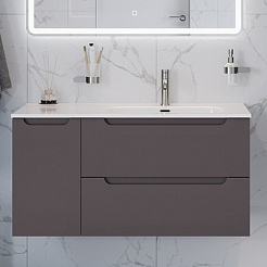 BelBagno Тумба под раковину Etna 100 R подвесная темно-серая матовая – фотография-2