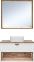 Brevita Мебель для ванной Bergen 90 подвесная дуб галифакс олово/белая