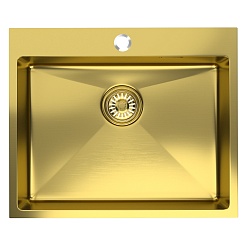Mixline Мойка настольный монтаж 60/50 (3,0) выпуск 3 1/2 золото – фотография-2