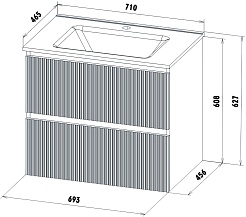 Aquanet Тумба под раковину Джейн 2.0 70 подвесная мокко матовый – фотография-18