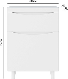 Vivon Тумба под раковину Ostin 60 напольная белая матовая – фотография-10