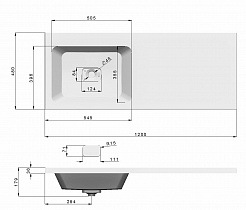 Misty Мебель для ванной Коломбо 120 L под стиральную машину дуб галифакс/антрацит – фотография-13