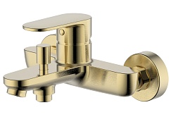 Aquatek Смеситель для ванны с душем Ника AQ1840BG золото шлифованное – фотография-1