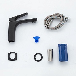 Frap Смеситель для раковины H87 F1087-6 черный – фотография-4