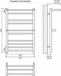 Lemark Полотенцесушитель электрический Pramen П10 500x800 хром – фотография-5